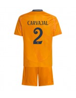 Real Madrid Daniel Carvajal #2 Bortedraktsett Barn 2024-25 Korte ermer (+ bukser)